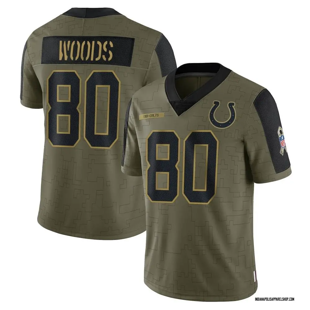 Indianapolis Colts Youth Jelani Woods Limited 2021 Salute To Service Jersey Olive Colts Store